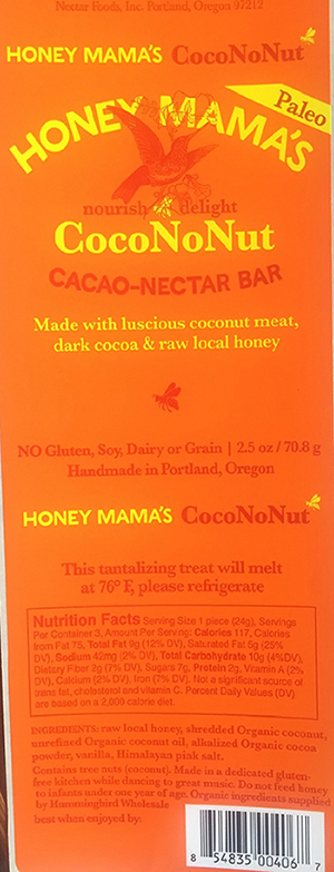 Nectar Foods, Inc. Issues Allergy Alert on Undeclared Almond in CocoNoNut Cacao-Nectar Bar